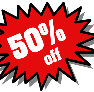 50 % rabatt på borrning